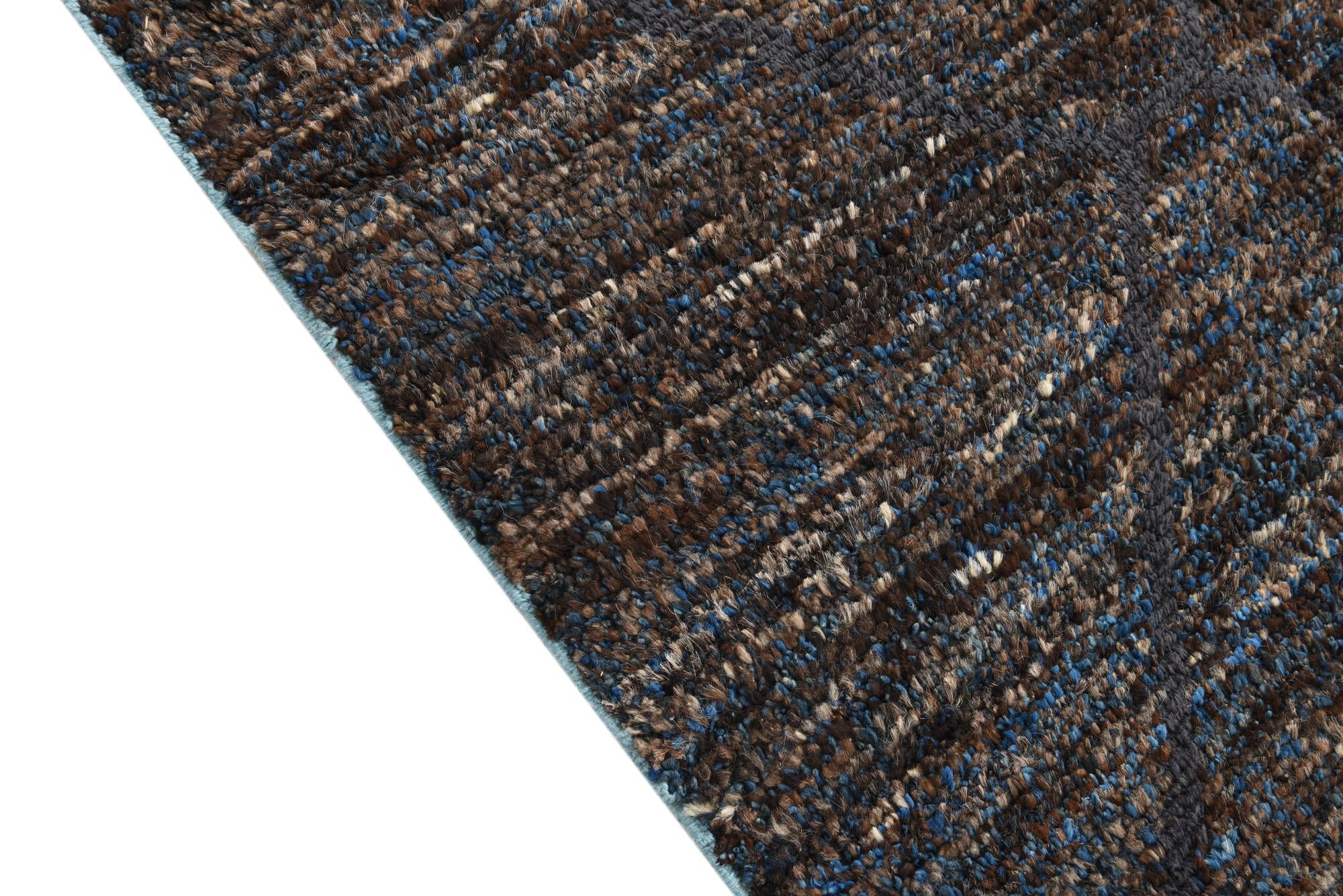 8' x 10' 4 Hand Knotted Moroccan Wool Rug