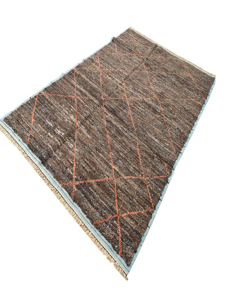 Detail image of 6' x 9' 6  Hand Knotted Moroccan Wool Rug