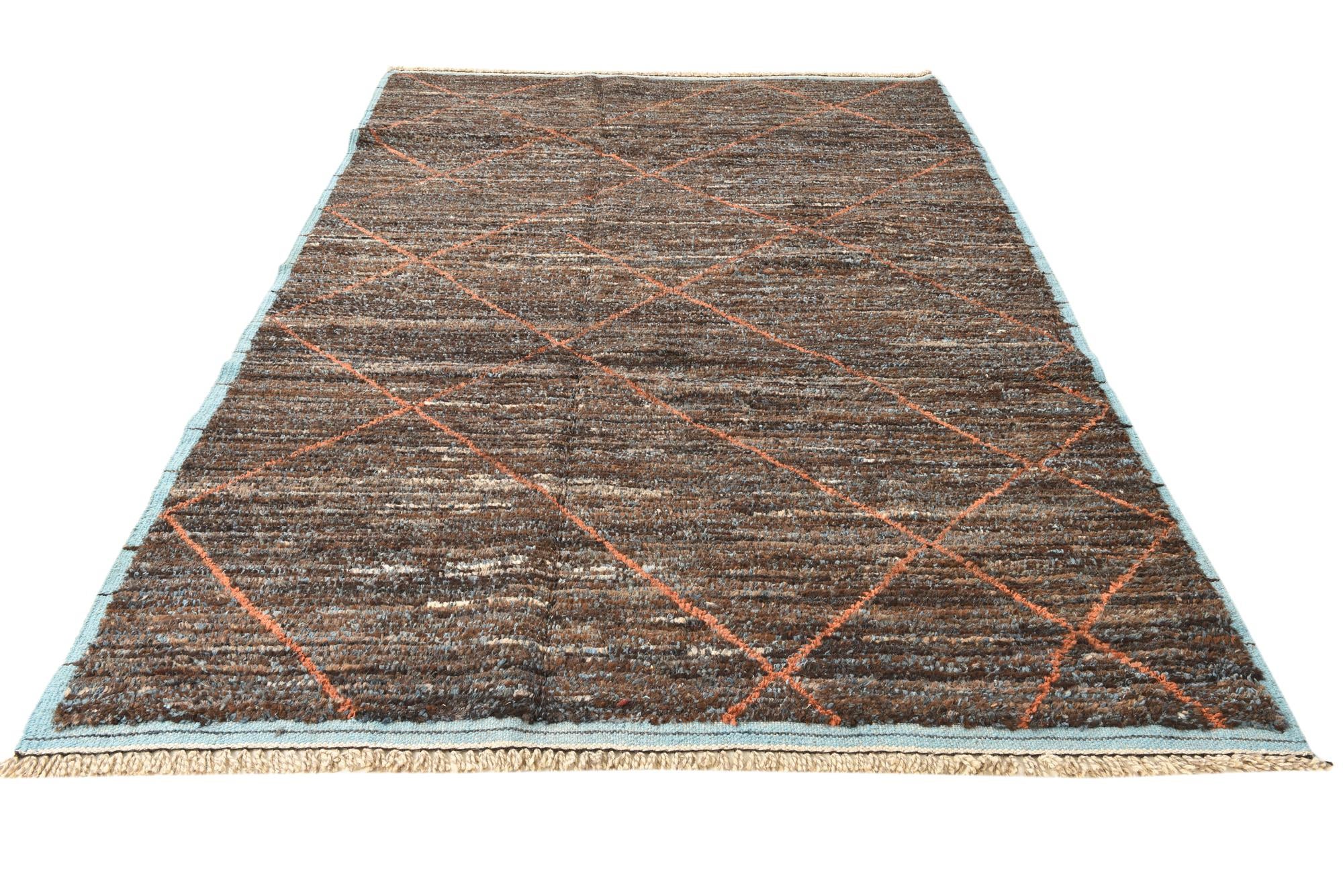 185cm x 290cm anudado a mano marroquí Alfombra Lana