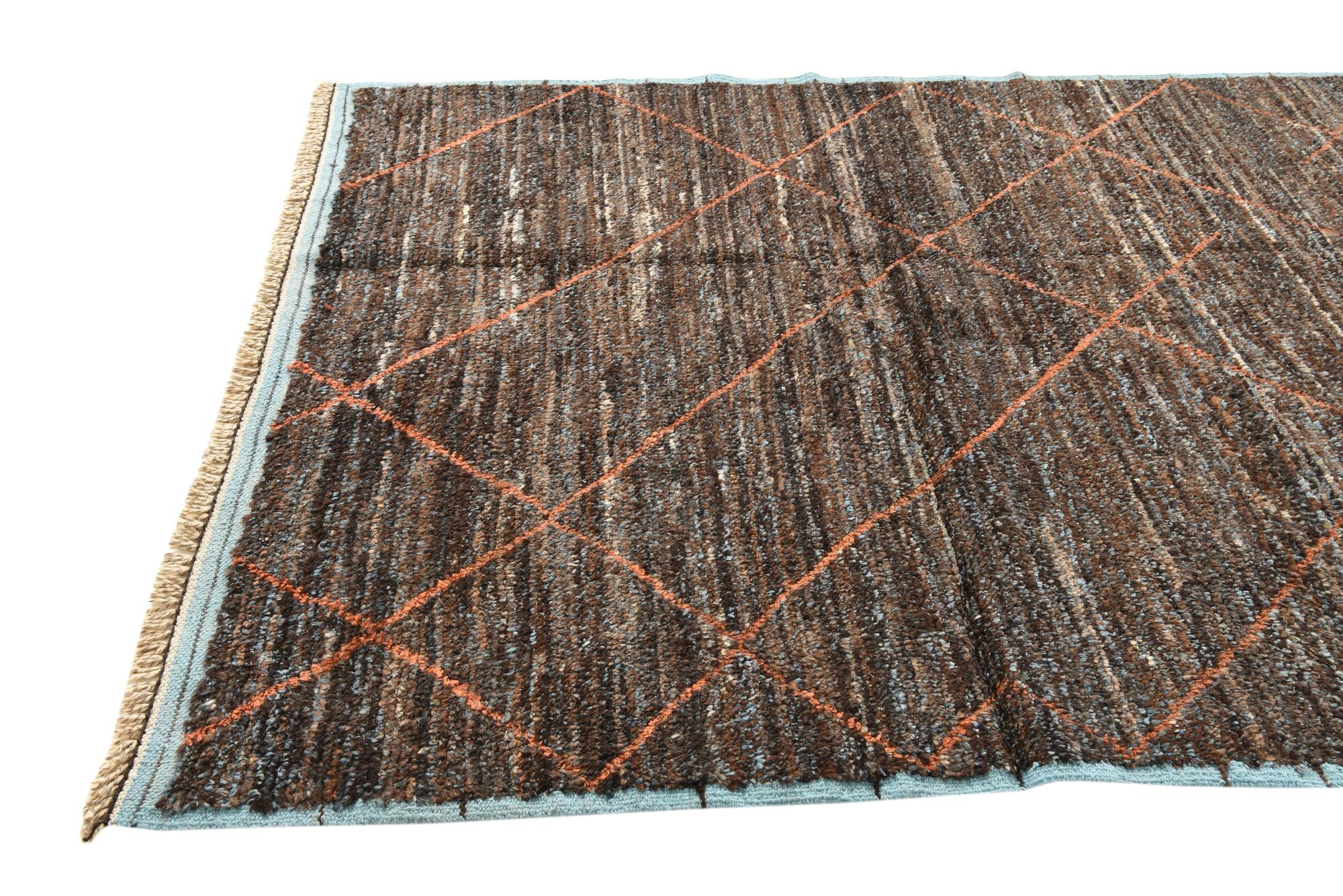 185cm x 290cm anudado a mano marroquí Alfombra Lana