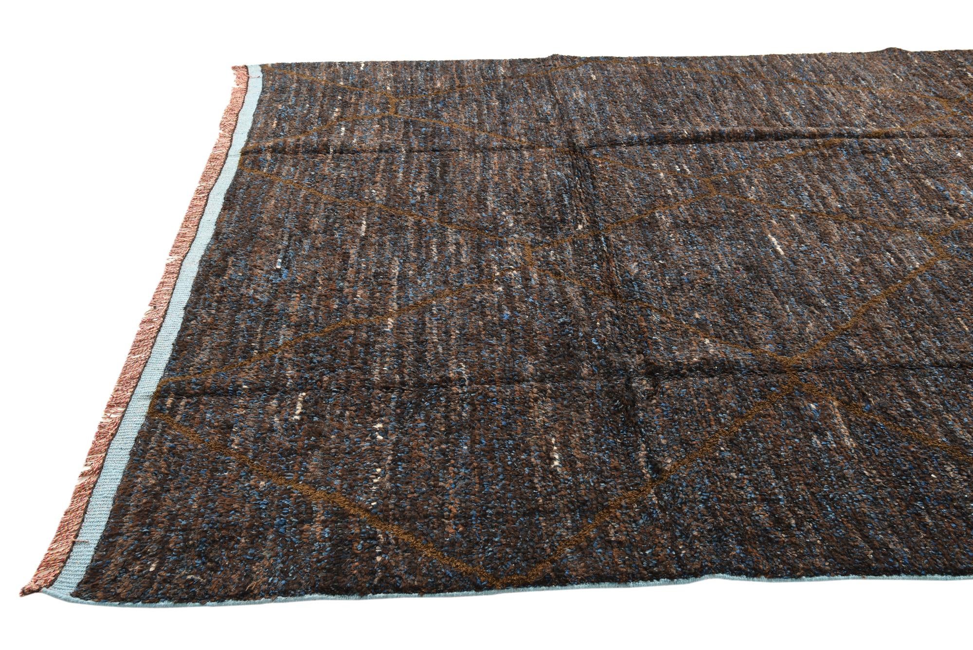 8' x 11' 1 Hand Knotted Moroccan Wool Rug