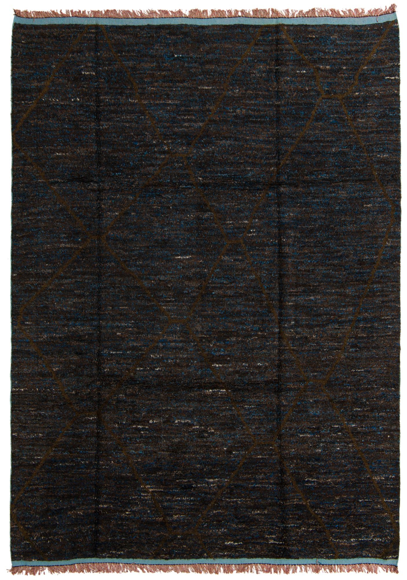 8' x 11' 1 Hand Knotted Moroccan Wool Rug
