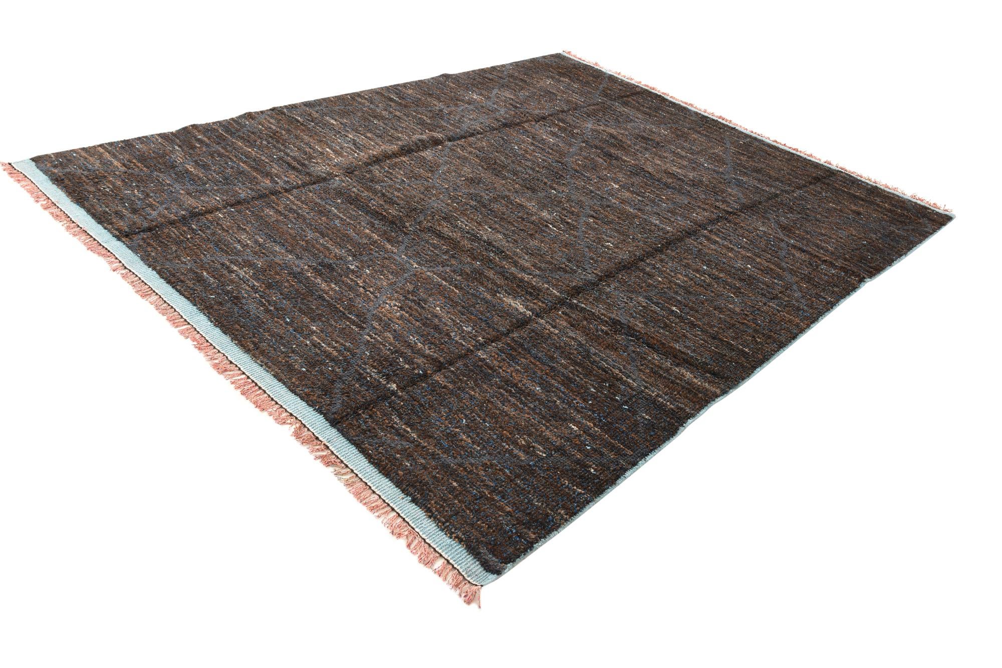8' x 10' 4 Hand Knotted Moroccan Wool Rug