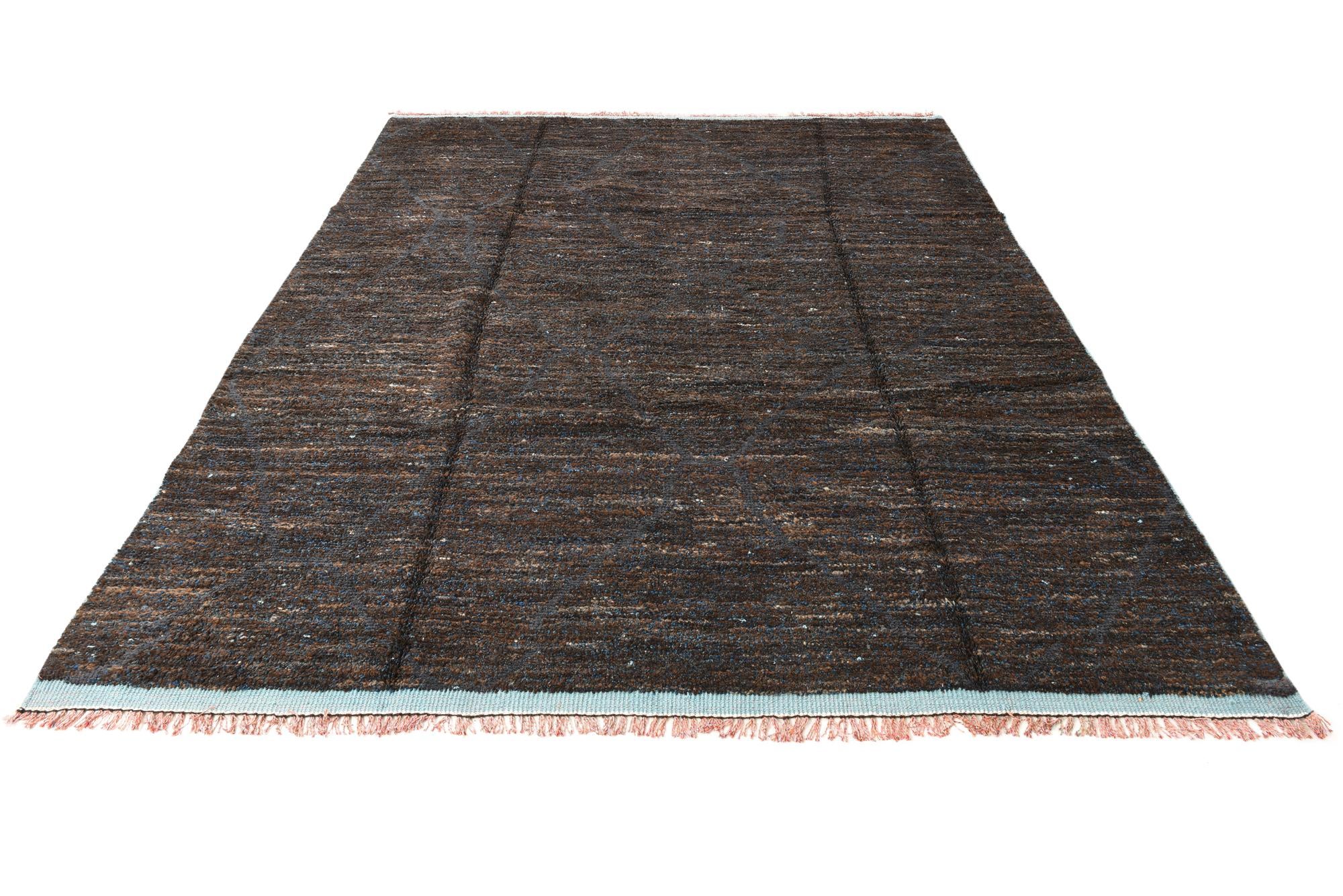 8' x 10' 4 Hand Knotted Moroccan Wool Rug