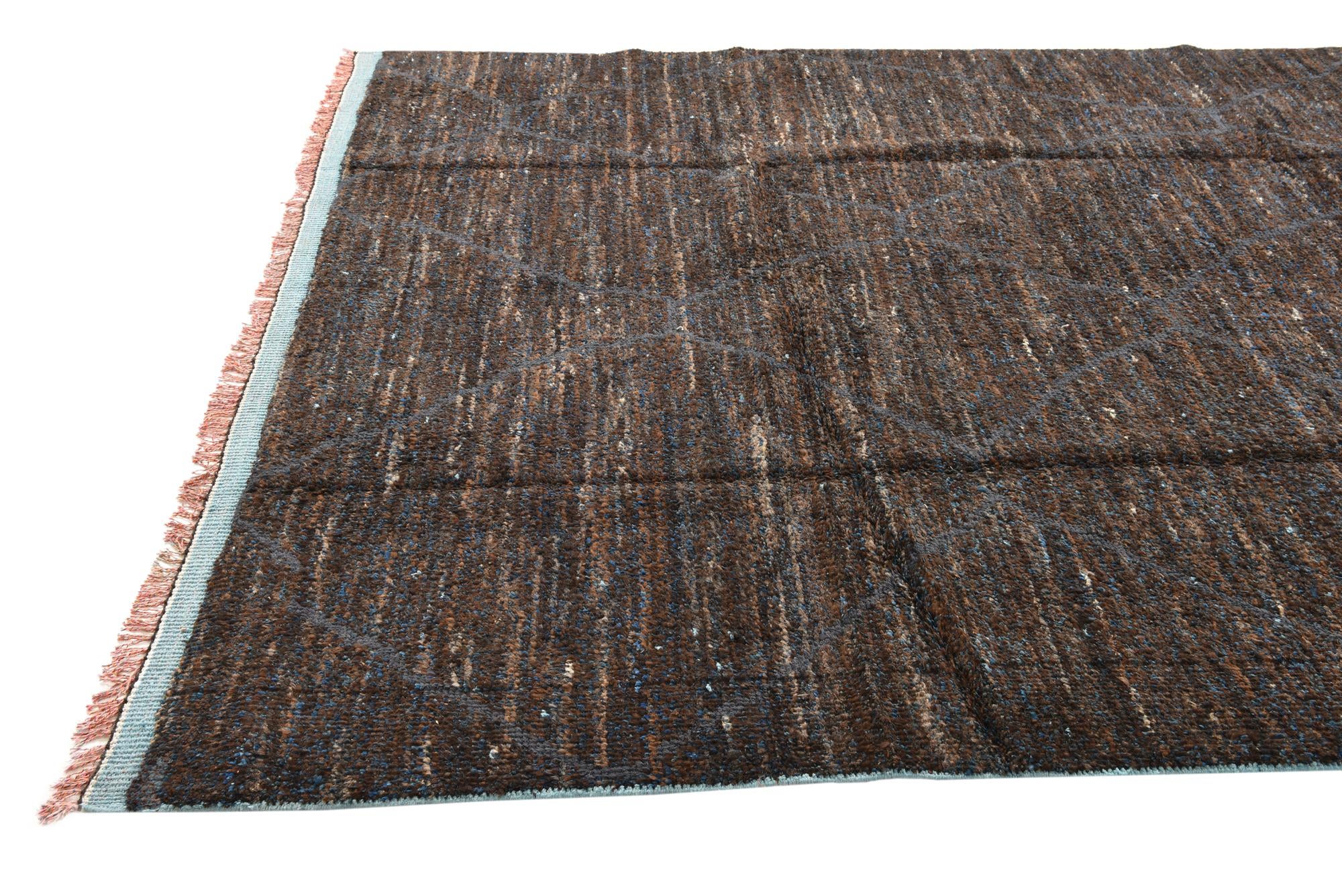 8' x 10' 4 Hand Knotted Moroccan Wool Rug