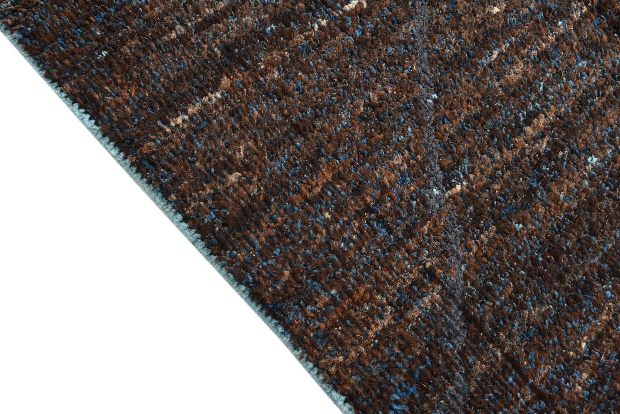8' x 10' 4 Hand Knotted Moroccan Wool Rug