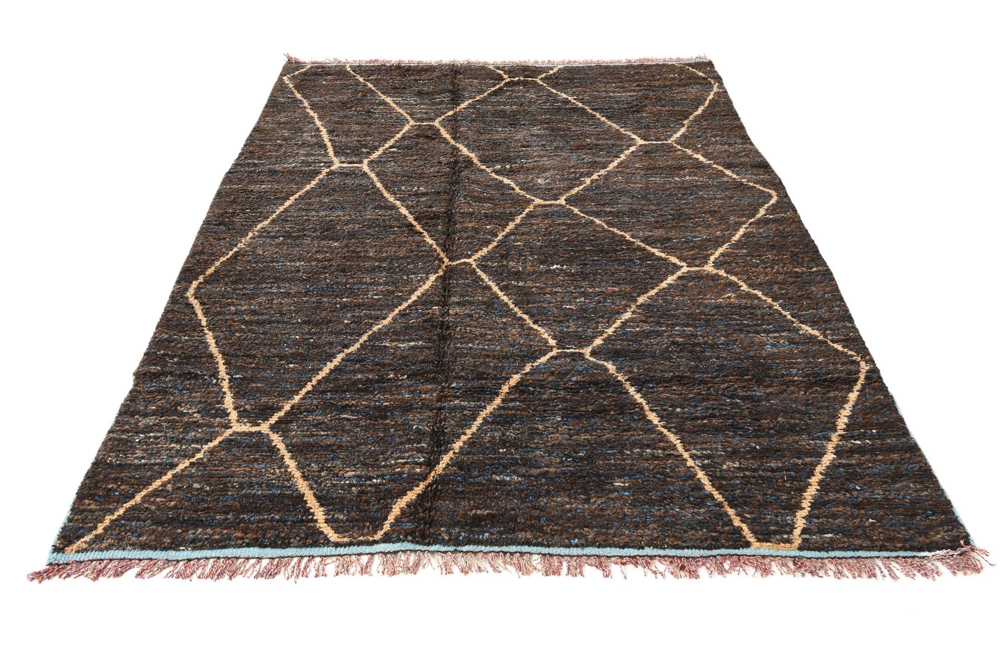 6' 3 x 9' 3 Hand Knotted Moroccan Wool Rug