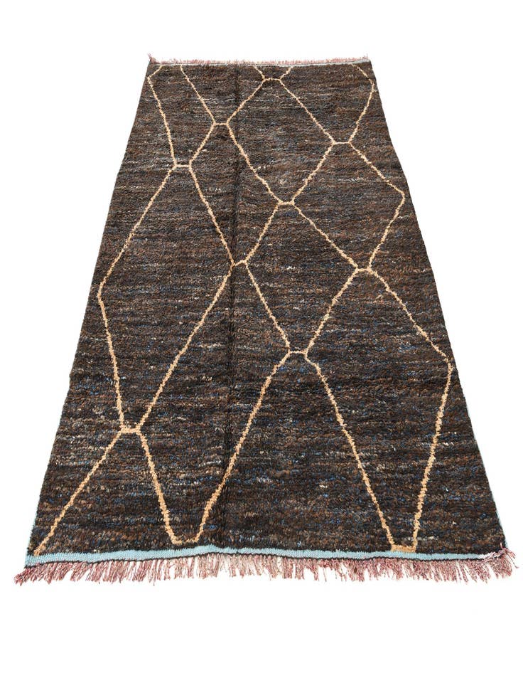 Detail image of 6' 3 x 9' 3 Hand Knotted Moroccan Wool Rug