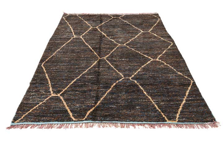 6' 3 x 9' 3 Hand Knotted Moroccan Wool Rug