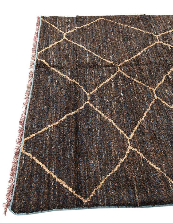Detail image of 6' 3 x 9' 3 Hand Knotted Moroccan Wool Rug