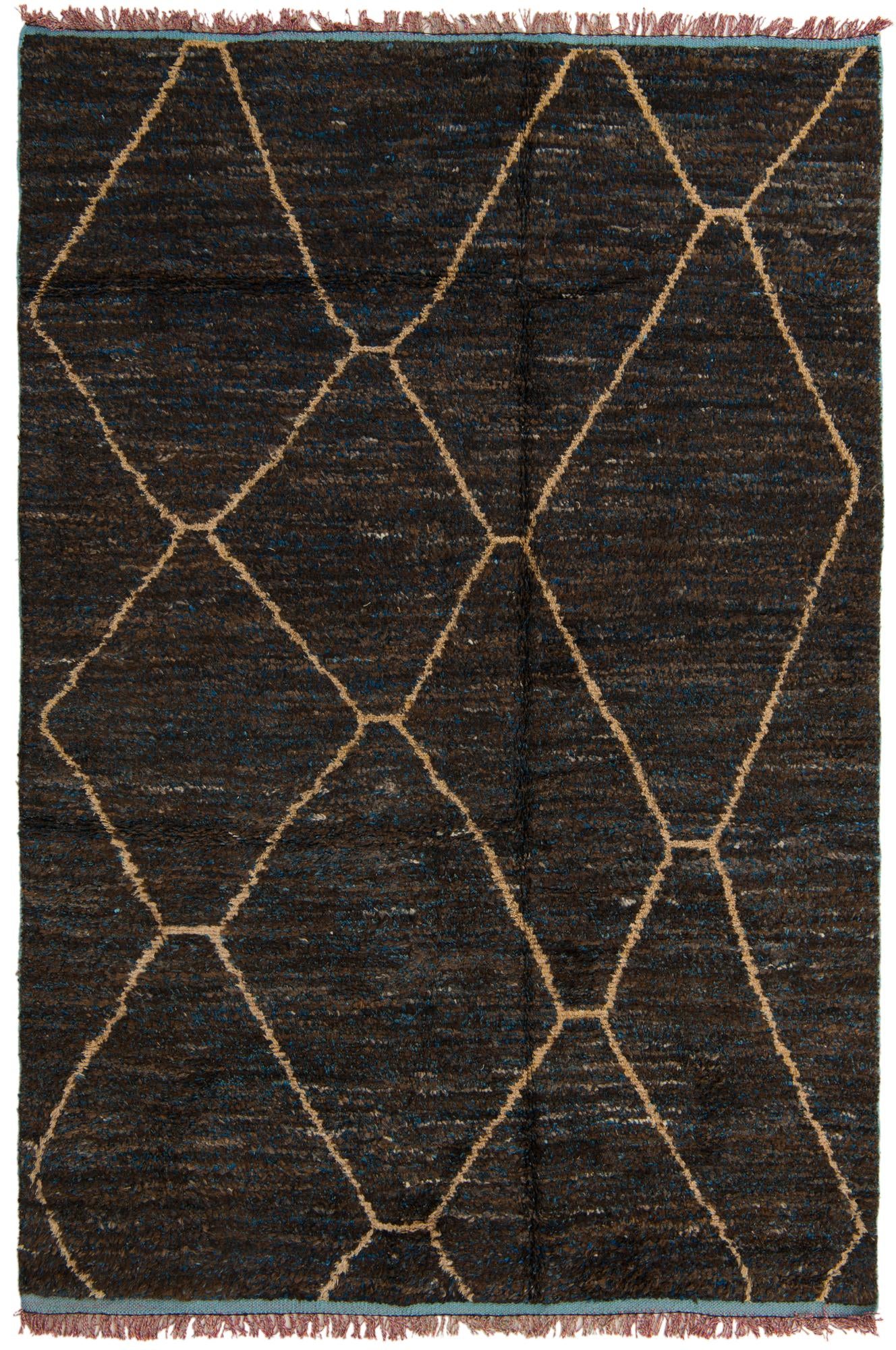 6' 3 x 9' 3 Hand Knotted Moroccan Wool Rug