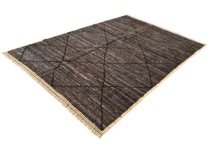6' 4 x 9' 4 Hand Knotted Moroccan Wool Rug