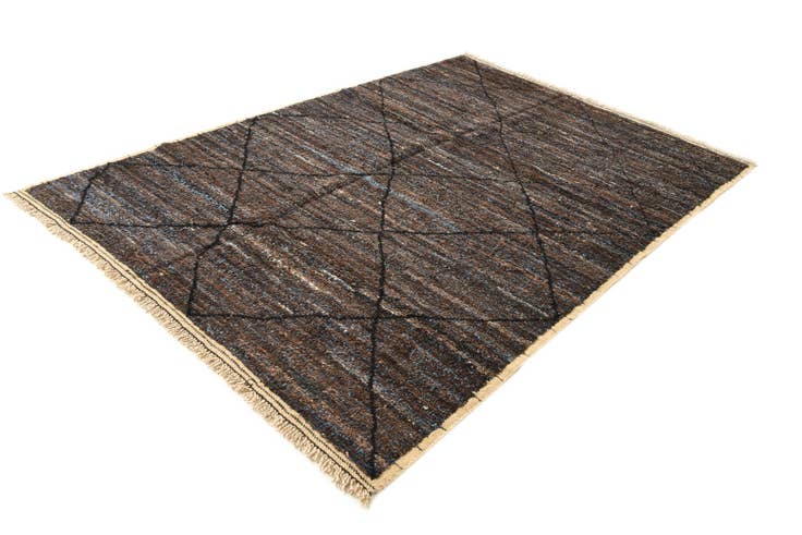 Detail image of 6' 4 x 9' 4 Hand Knotted Moroccan Wool Rug