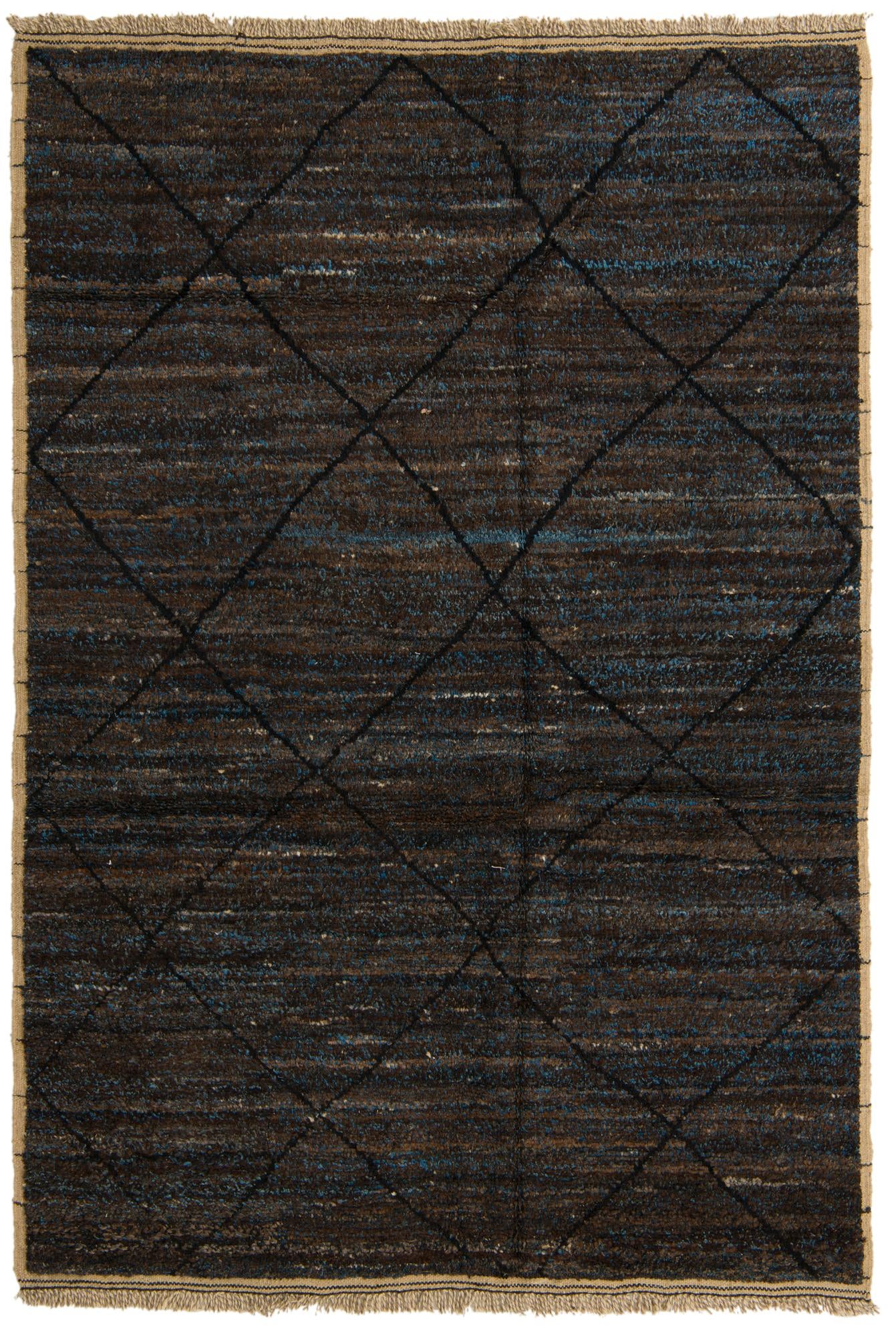 6' 4 x 9' 4 Hand Knotted Moroccan Wool Rug