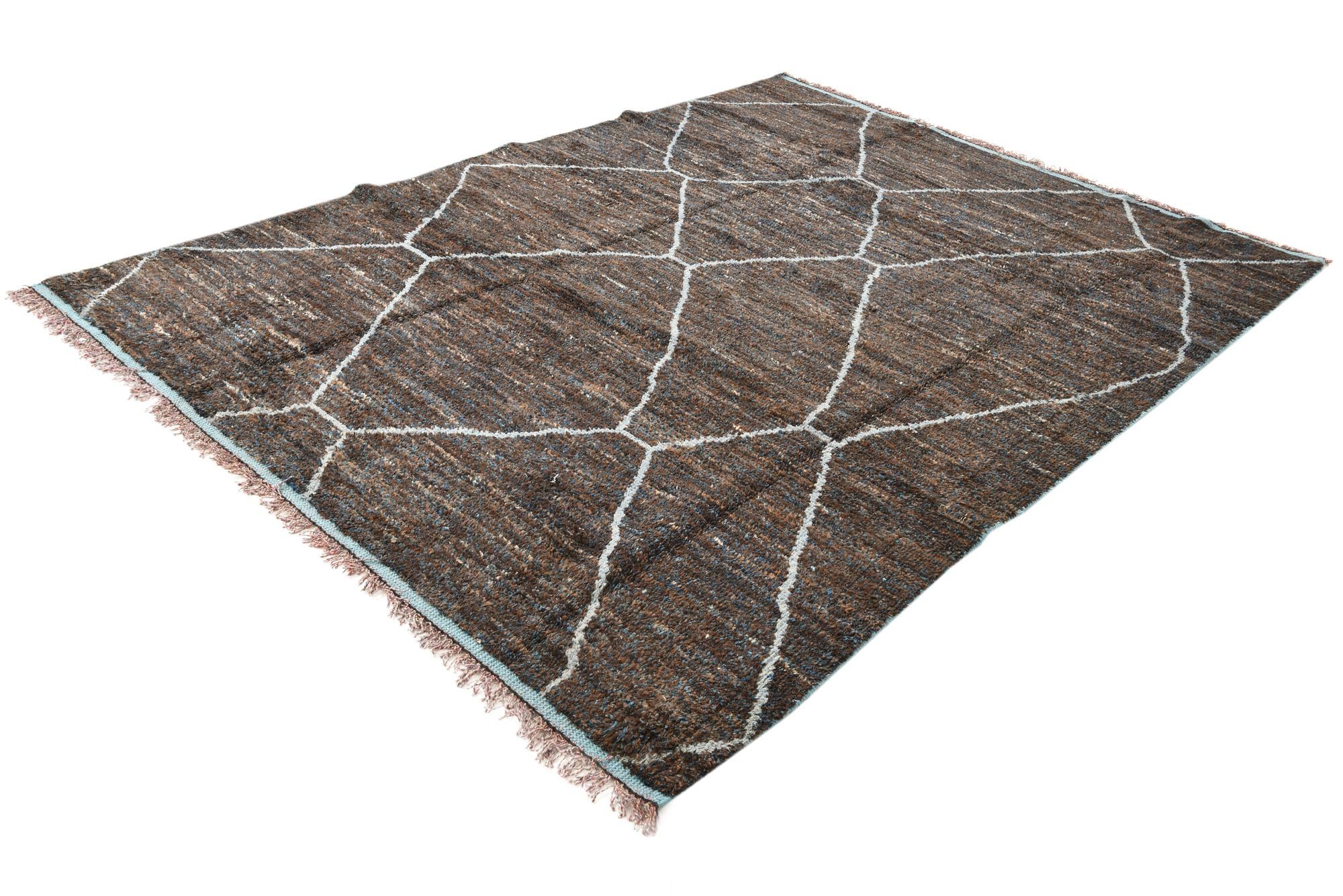 7' 11 x 10' 8 Hand Knotted Moroccan Wool Rug