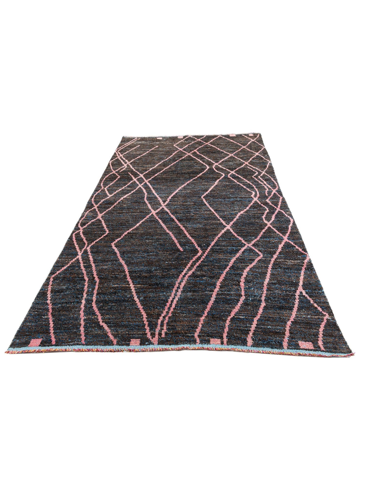 5' 8 x 9' Hand Knotted Moroccan Wool Rug