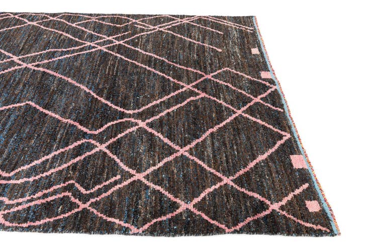 Detail image of 5' 8 x 9' Hand Knotted Moroccan Wool Rug