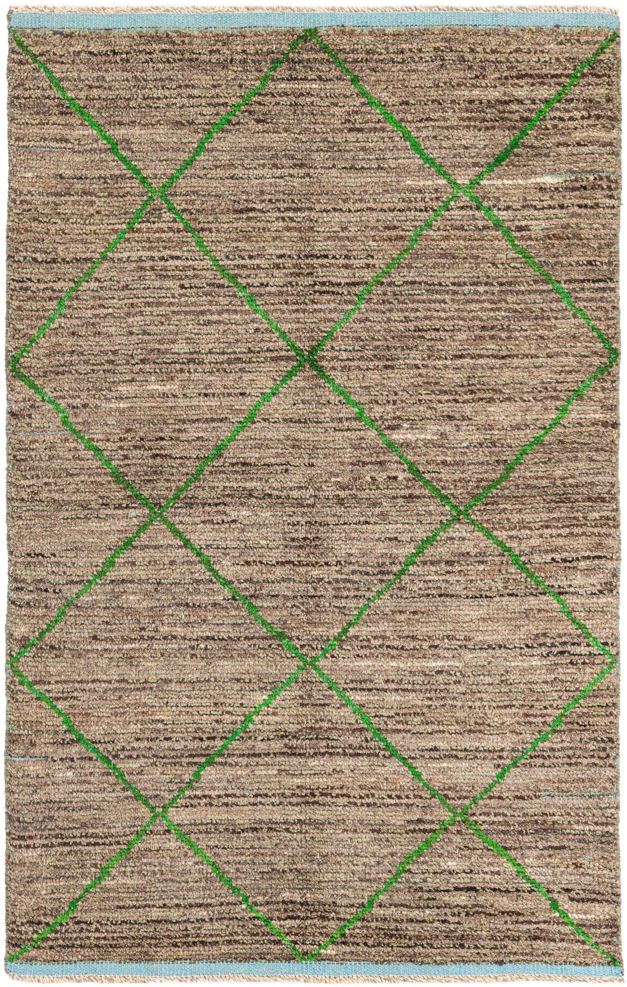 4' x 6' 5 Hand Knotted Moroccan Wool Rug