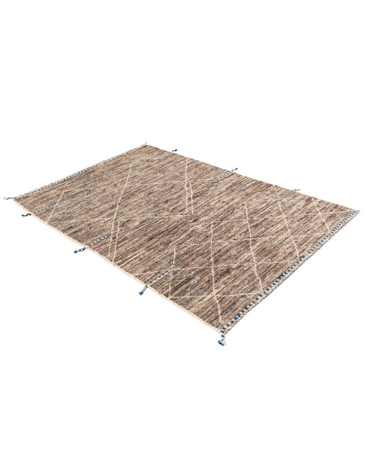 Detail image of 4' 1 x 6' 1 Hand Knotted Moroccan Wool Rug