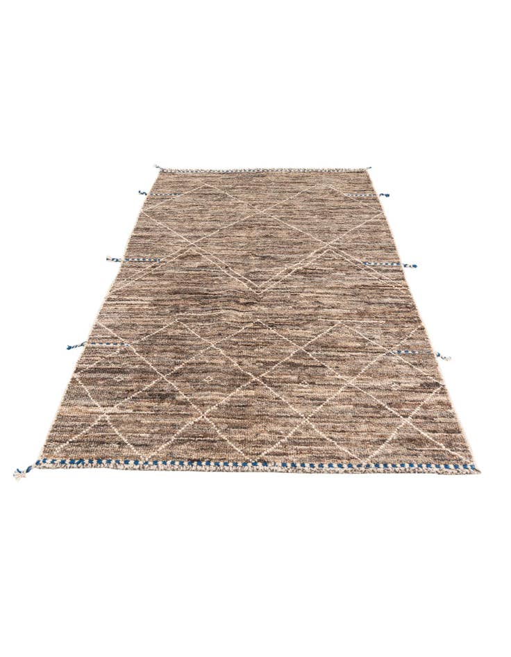 Detail image of 4' 1 x 6' 1  Hand Knotted Moroccan Wool Rug