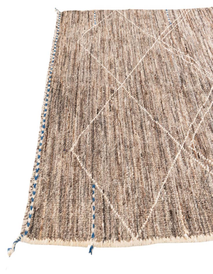 Detail image of 4' 1 x 6' 1  Hand Knotted Moroccan Wool Rug