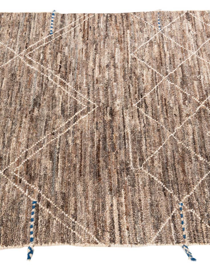 Detail image of 4' 1 x 6' 1  Hand Knotted Moroccan Wool Rug