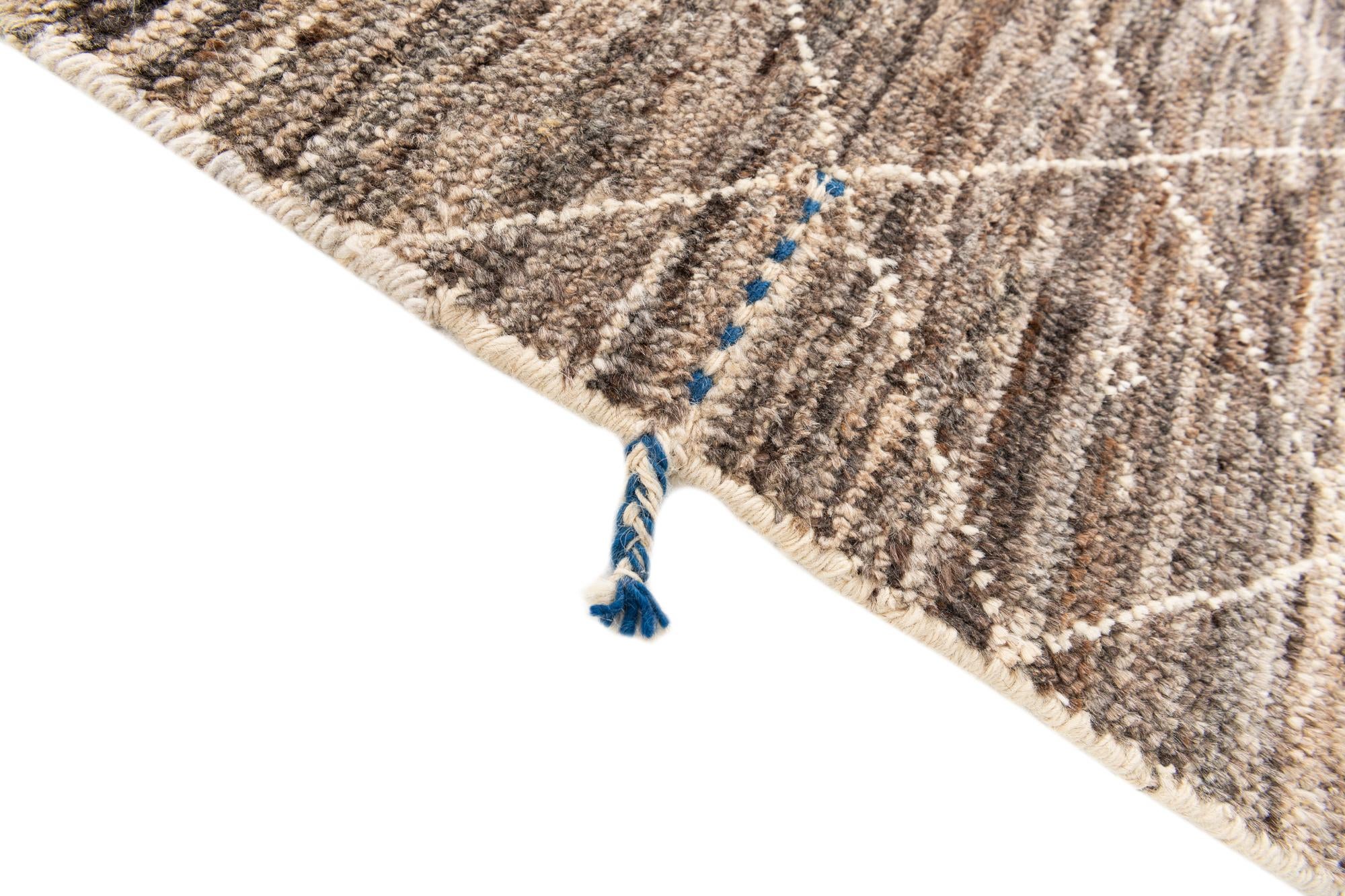 4' 1 x 6' 1 Hand Knotted Moroccan Wool Rug