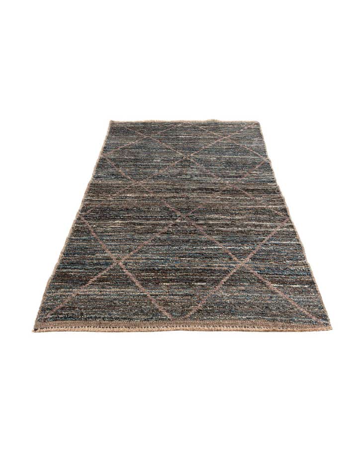 4' x 6' 3 Hand Knotted Moroccan Wool Rug