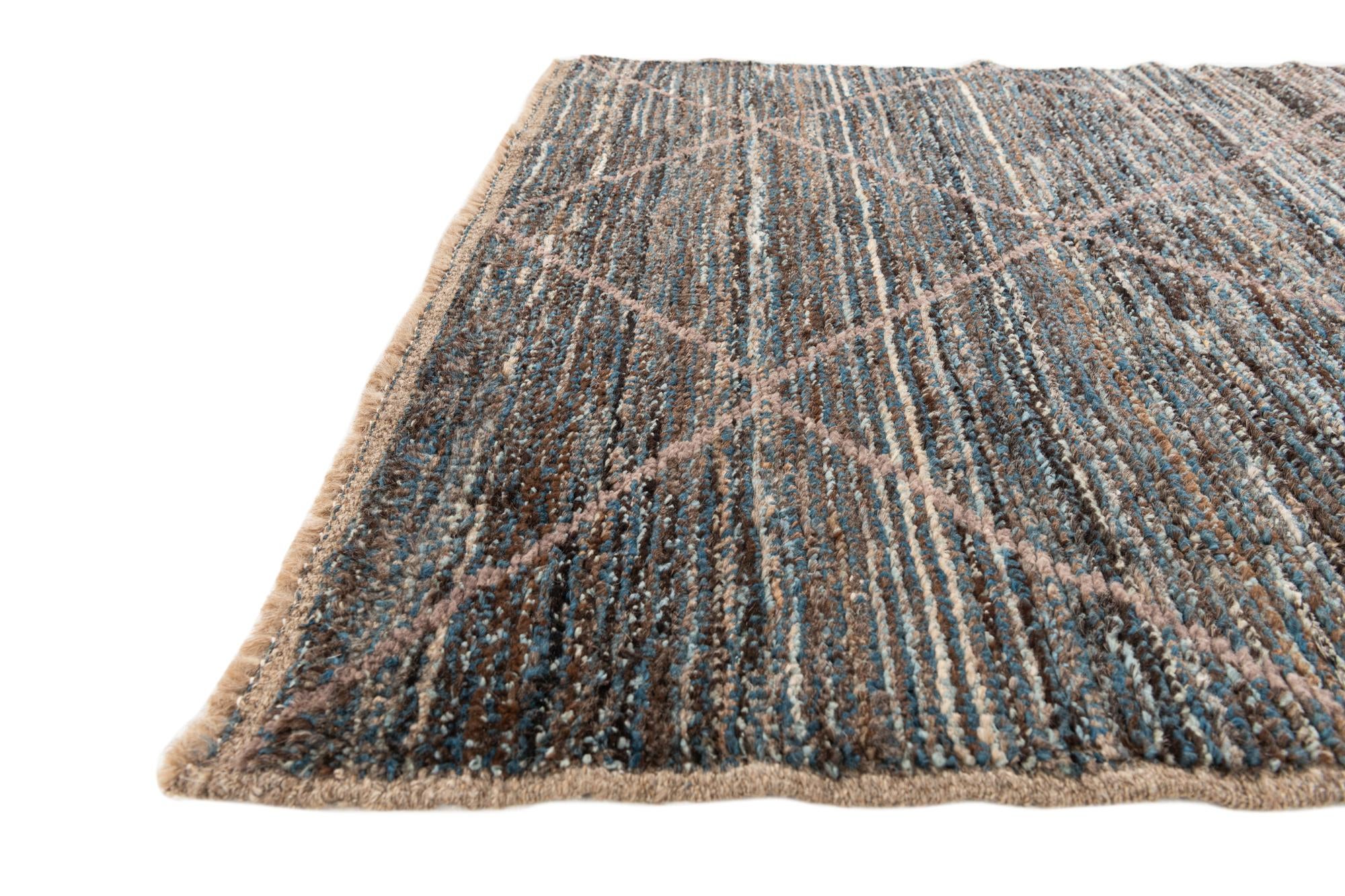 4' x 6' 3 Hand Knotted Moroccan Wool Rug