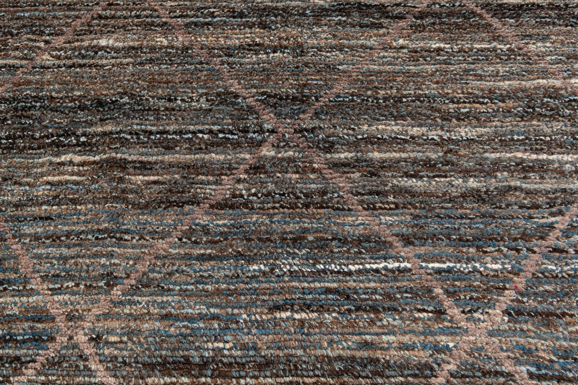 4' x 6' 3 Hand Knotted Moroccan Wool Rug