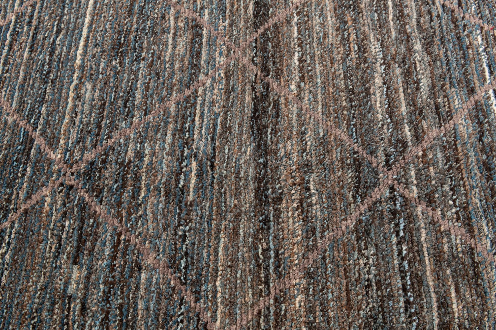4' x 6' 3 Hand Knotted Moroccan Wool Rug