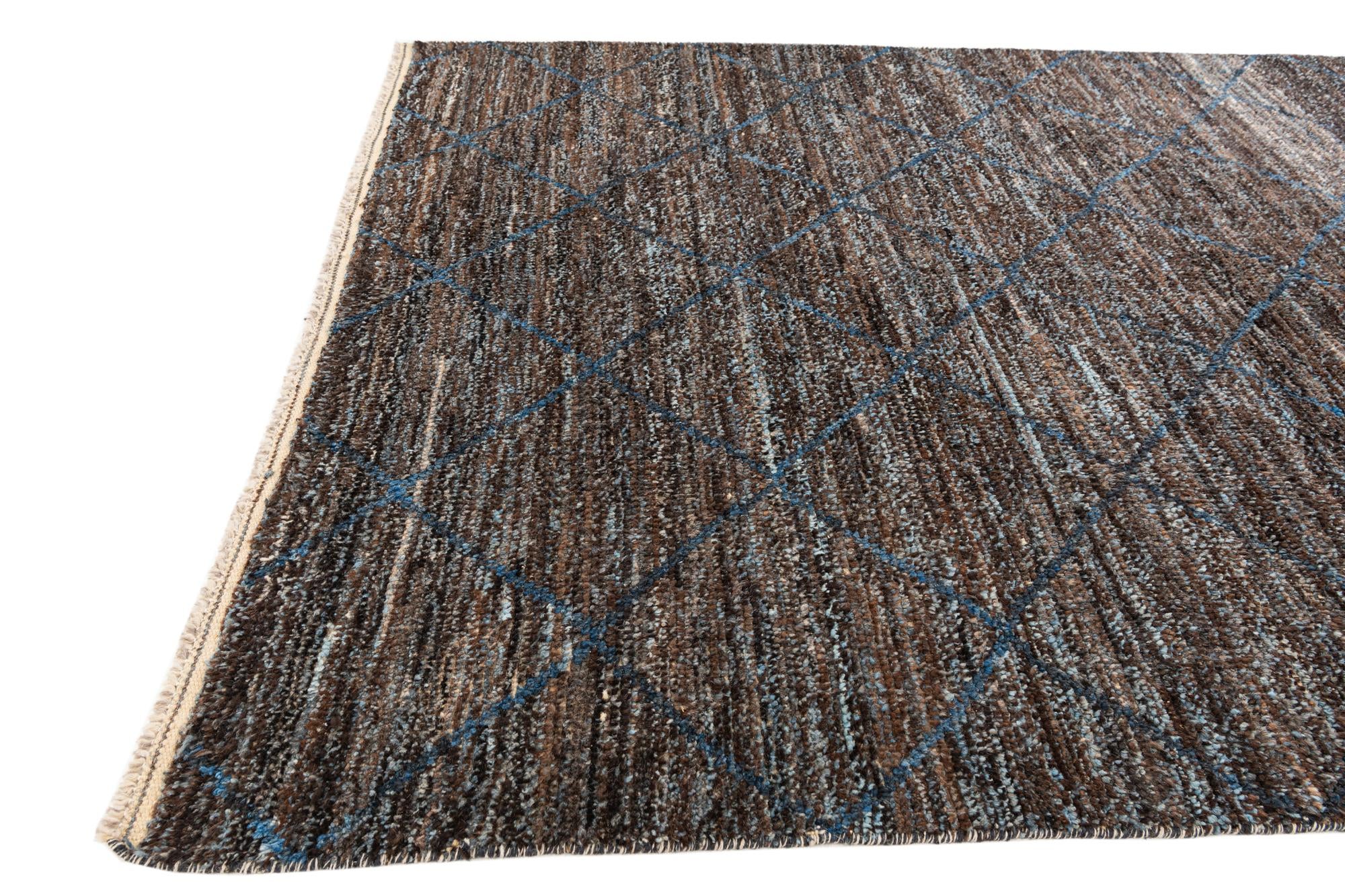 6' 4 x 9' 3 Hand Knotted Moroccan Wool Rug