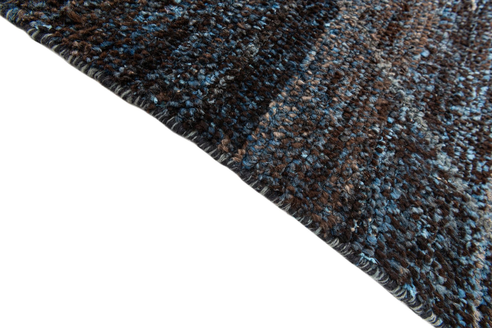 5' 10 x 9' 3 Hand Knotted Moroccan Wool Rug