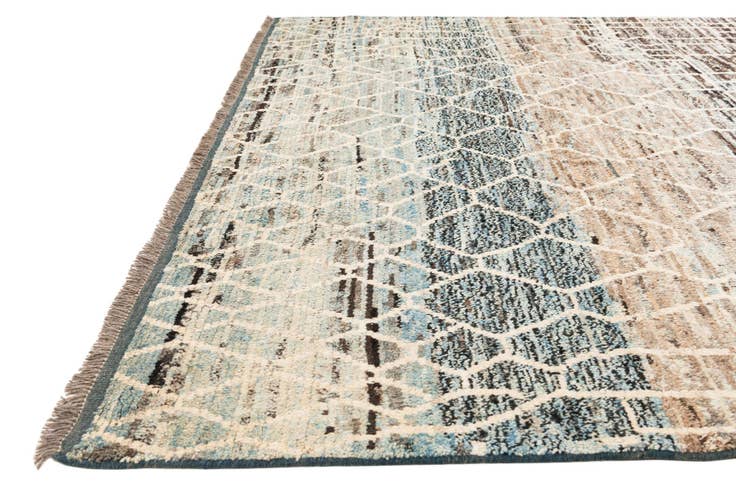 Detail image of 8' 6 x 9' 10 Hand Knotted Moroccan Wool Rug