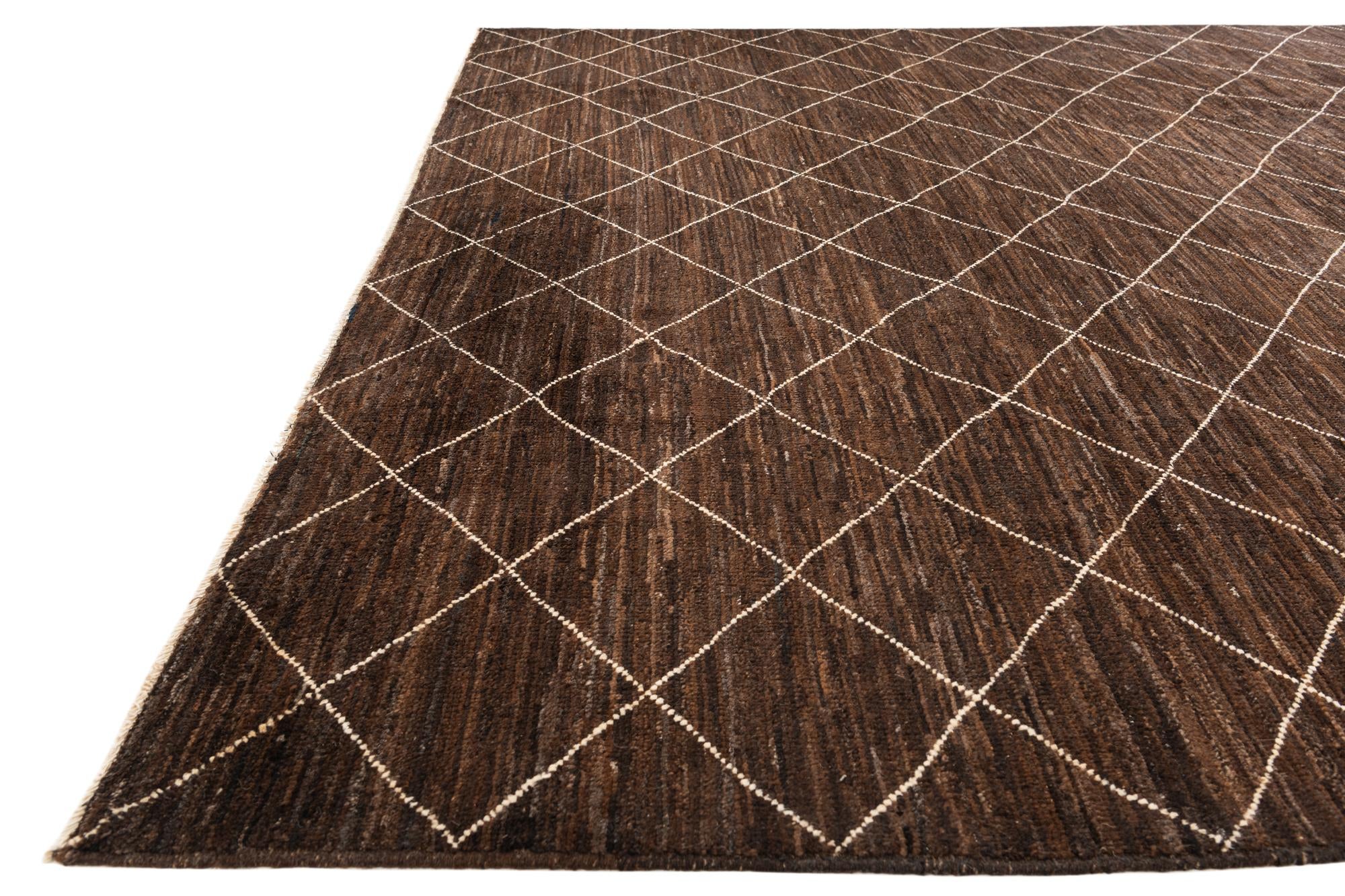 10' x 13' Hand Knotted Moroccan Wool Rug