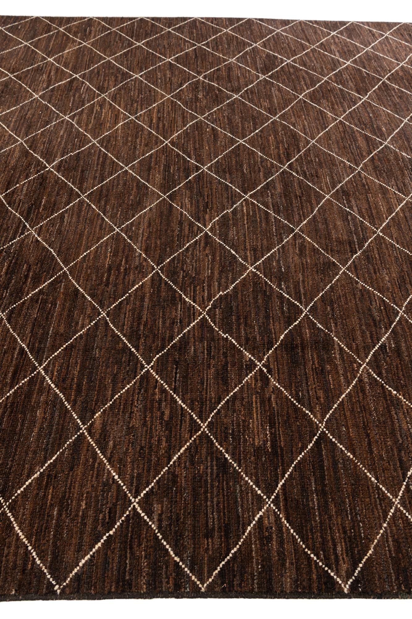 10' x 13' Hand Knotted Moroccan Wool Rug