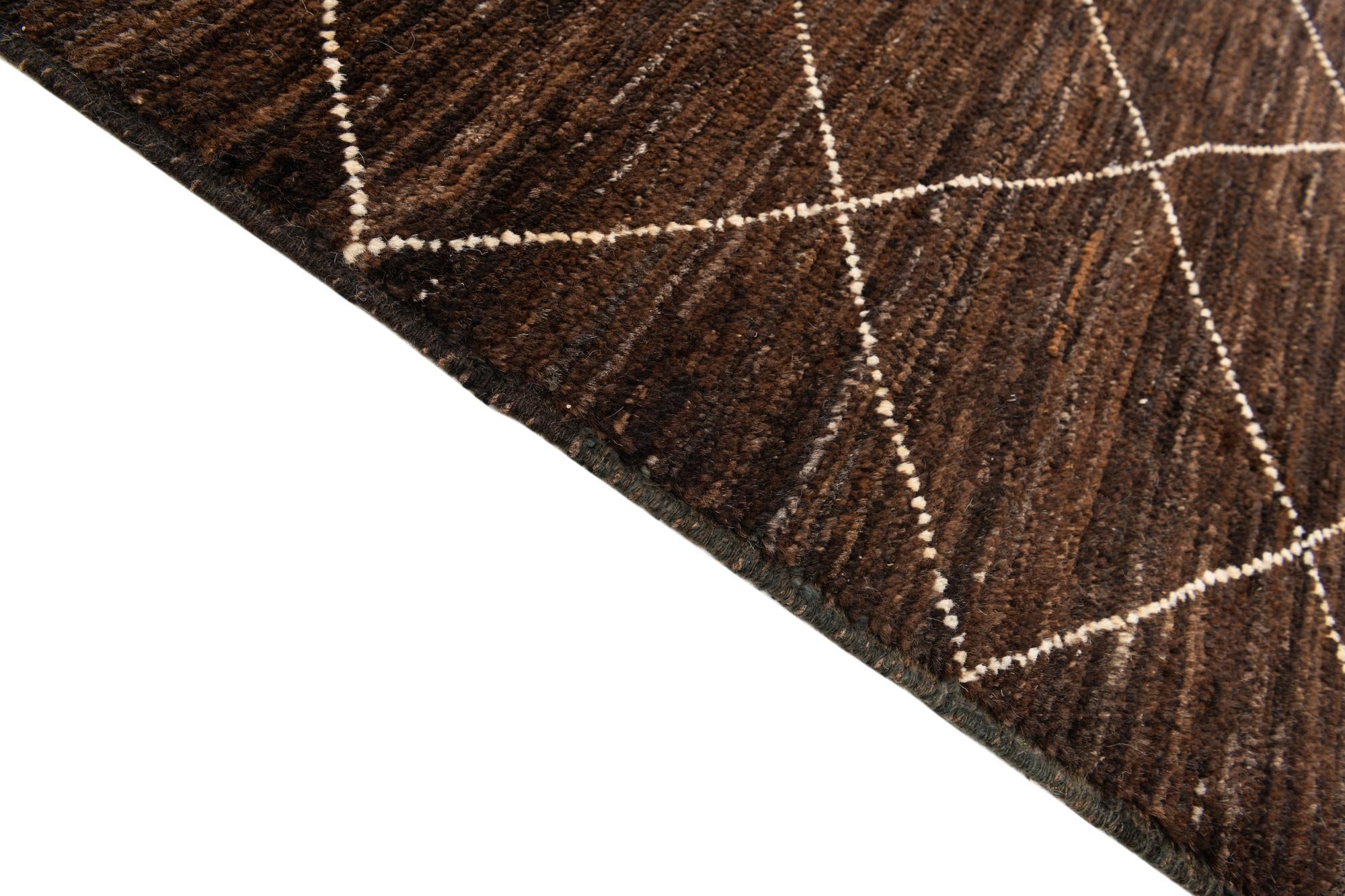 10' x 13' Hand Knotted Moroccan Wool Rug