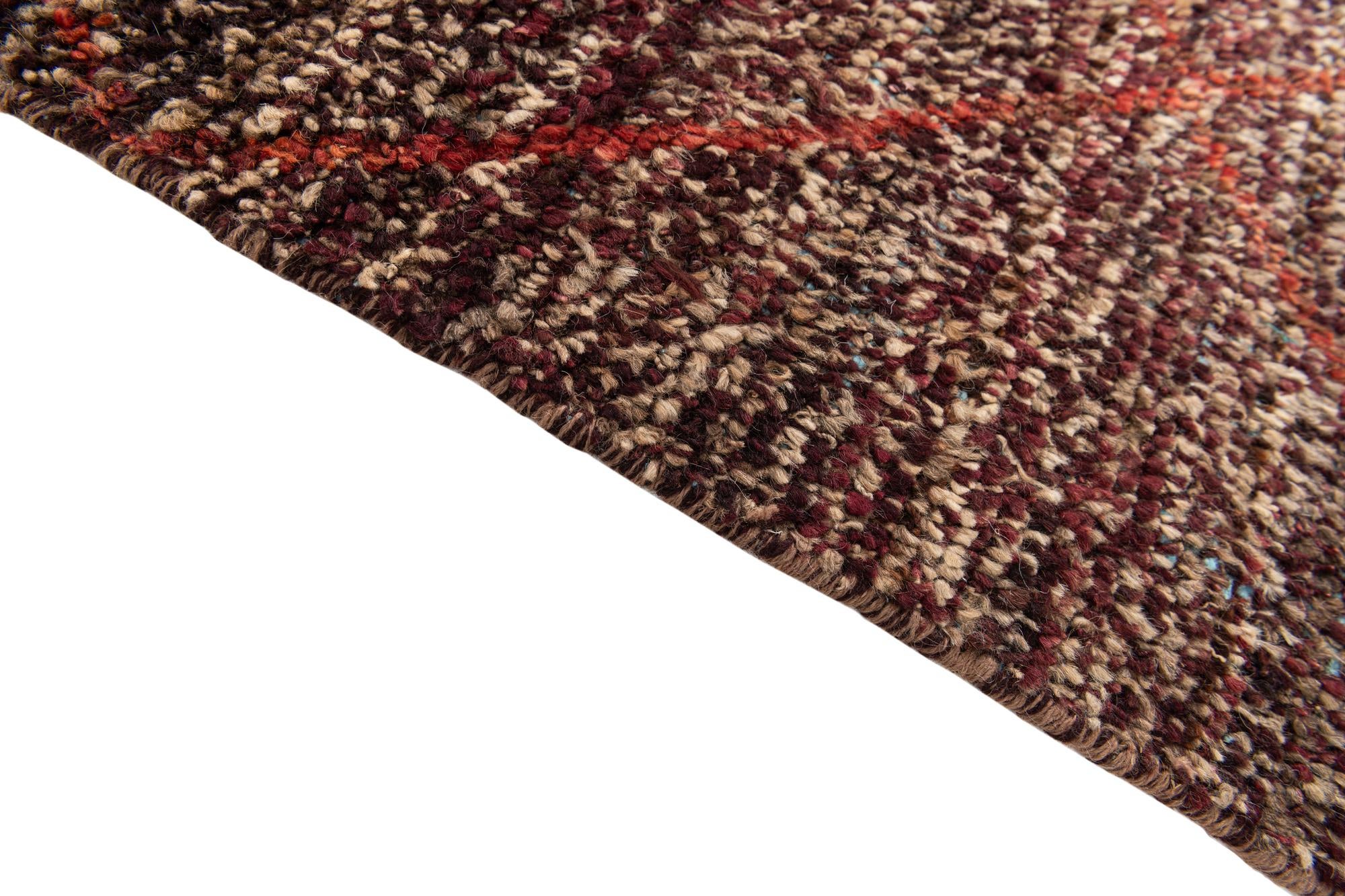 4' x 6' 3 Hand Knotted Moroccan Wool Rug