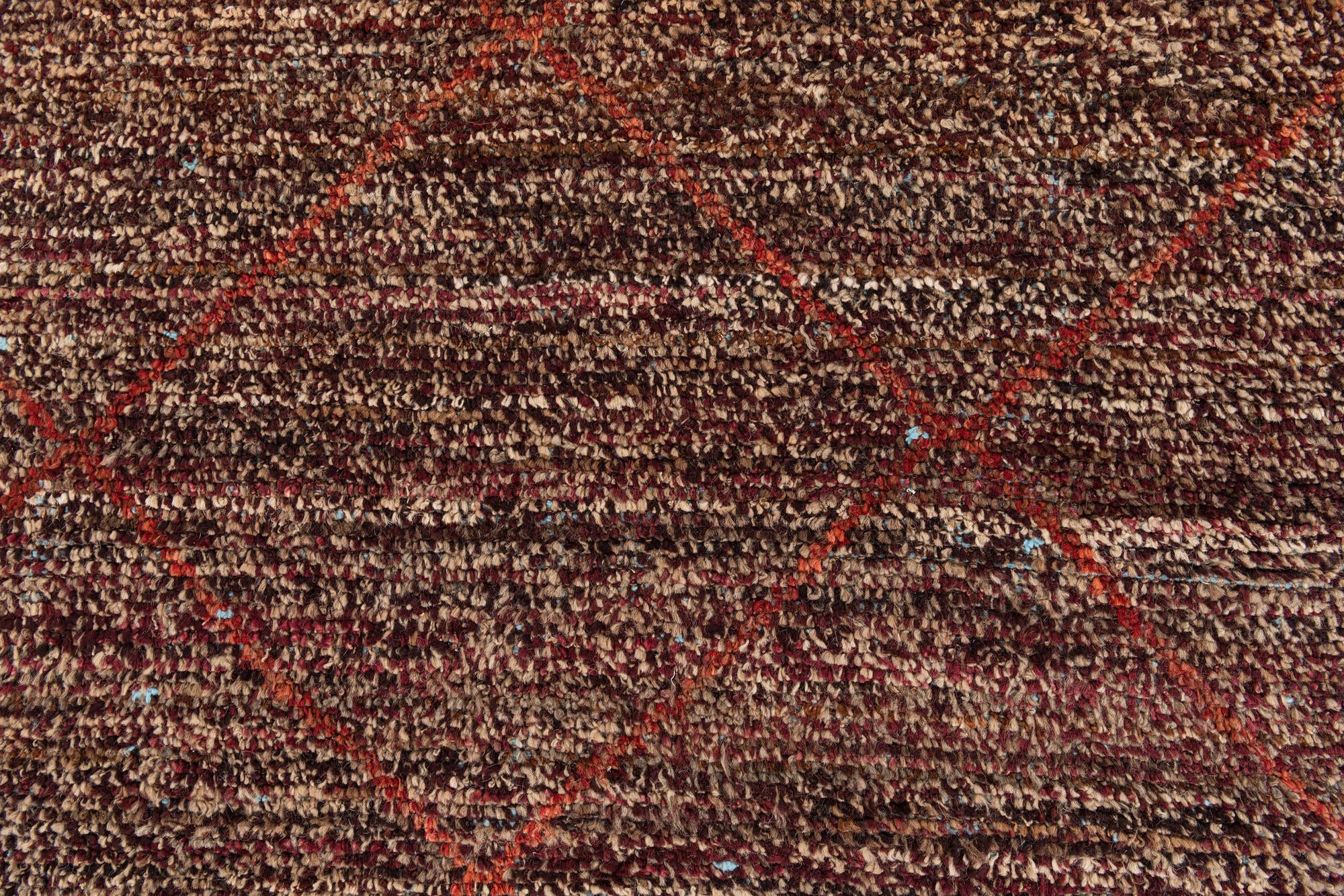 4' x 6' 3 Hand Knotted Moroccan Wool Rug