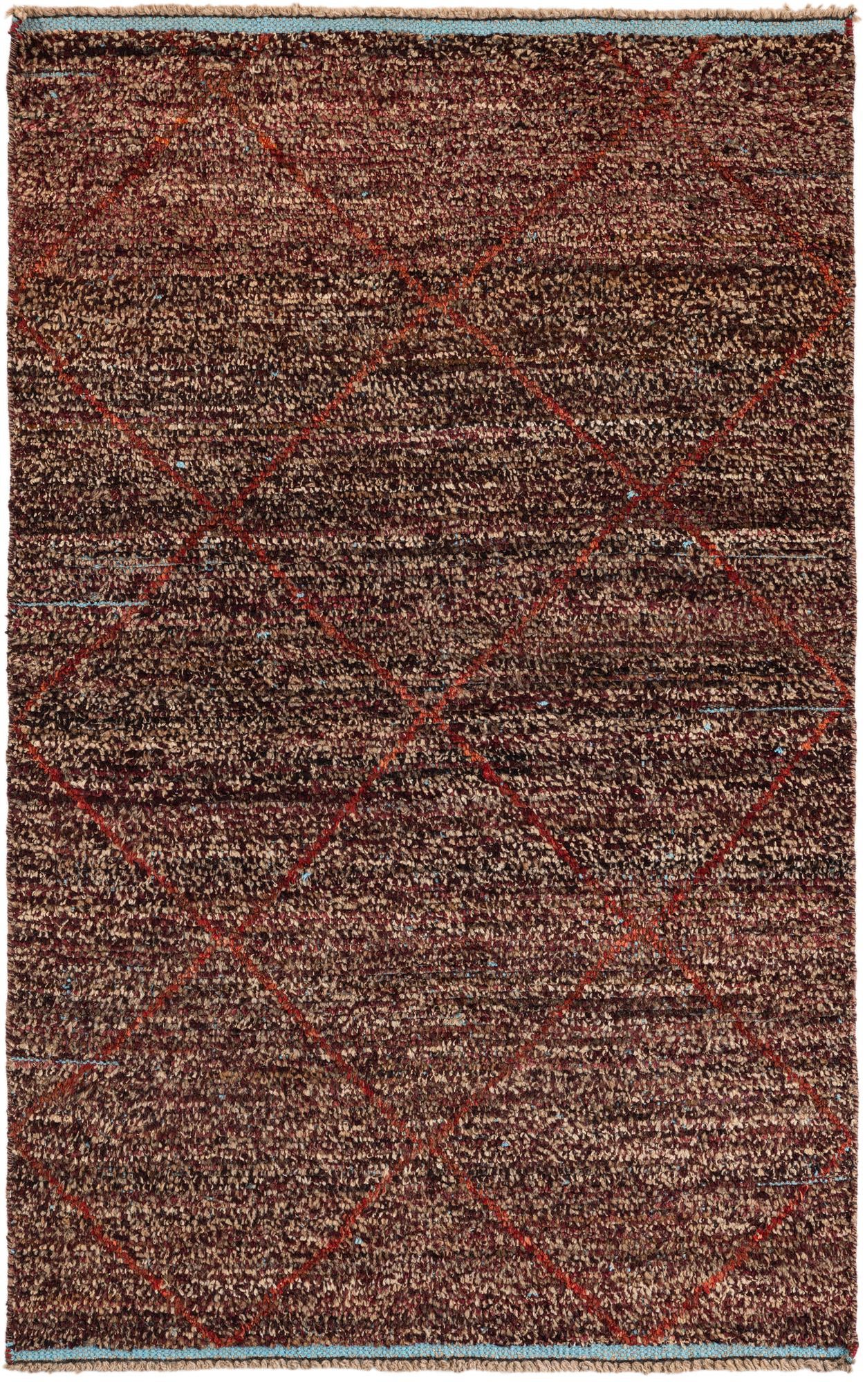 4' x 6' 3 Hand Knotted Moroccan Wool Rug