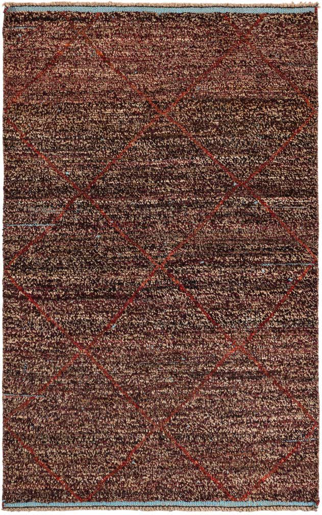 4' x 6' 3 Hand Knotted Moroccan Wool Rug