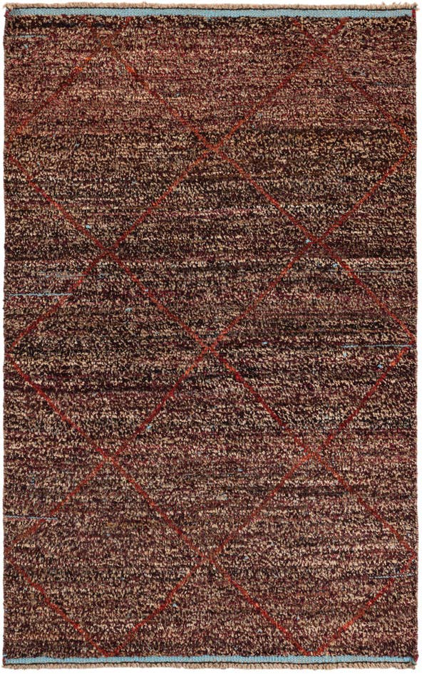 Detail image of 4' x 6' 3 Hand Knotted Moroccan Wool Rug