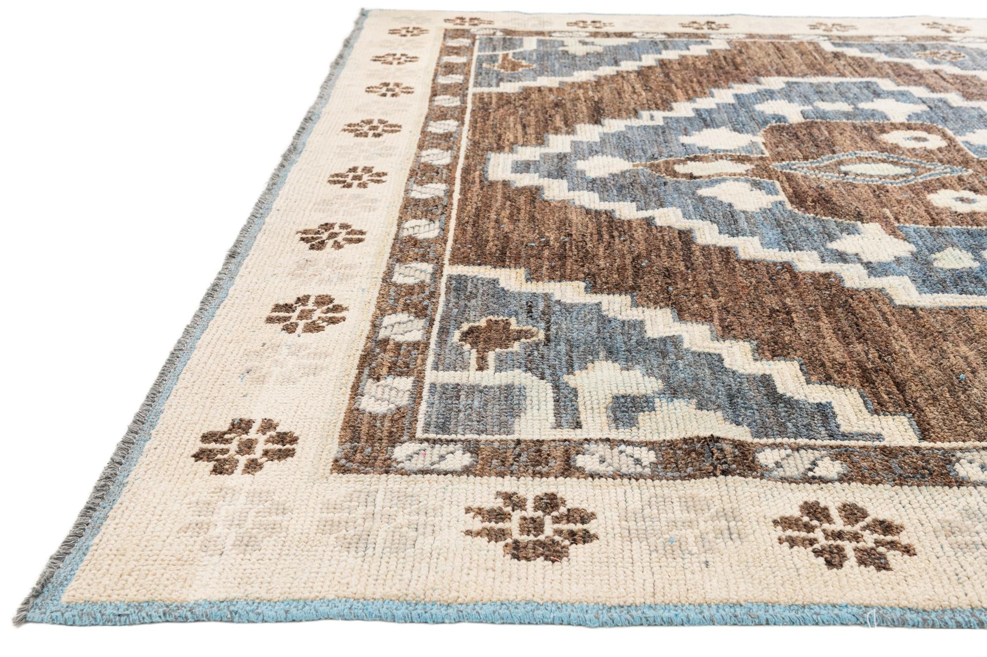 10' x 14' 9 Hand Knotted Moroccan Wool Rug