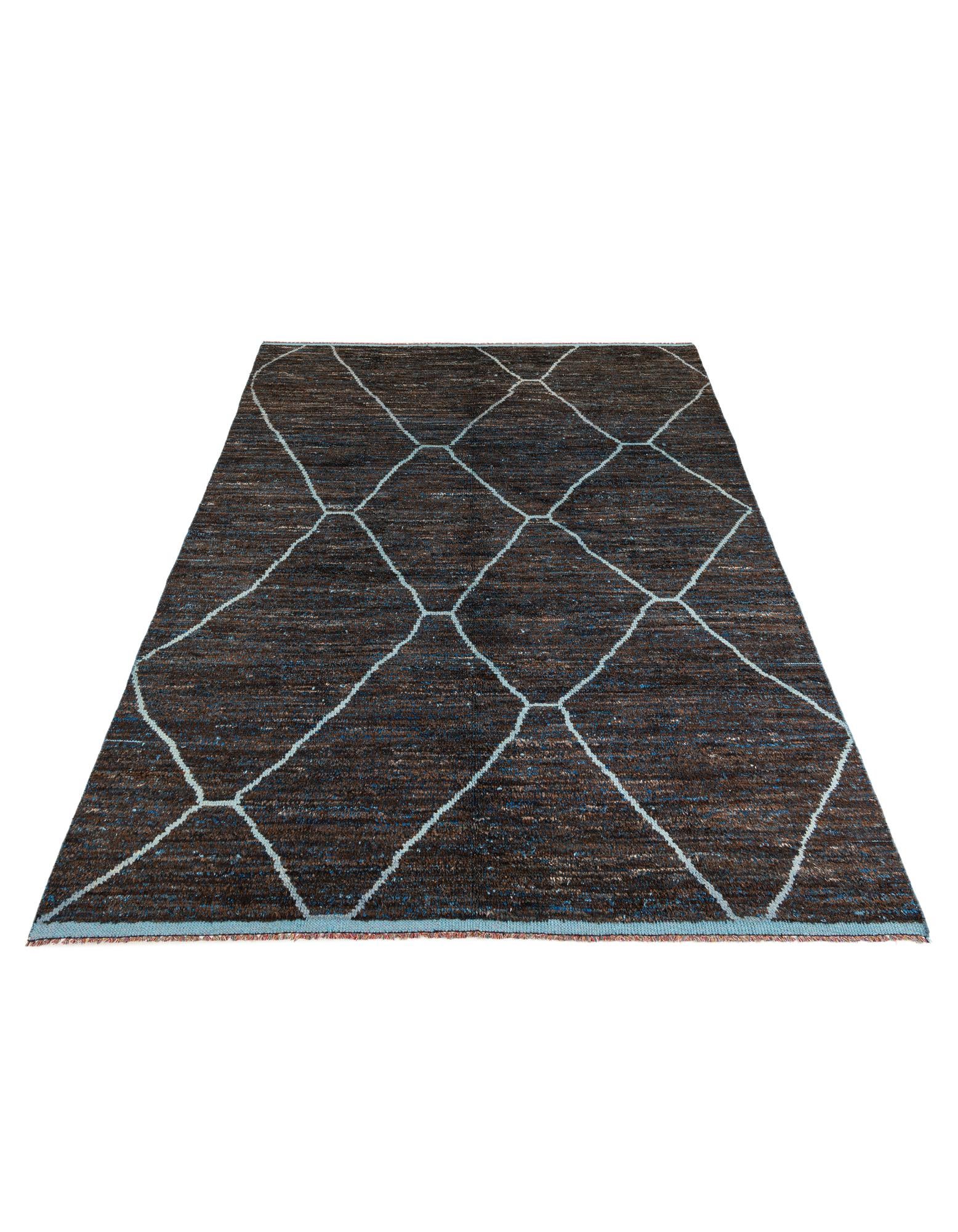 7' 9 x 10' 10 Hand Knotted Moroccan Wool Rug