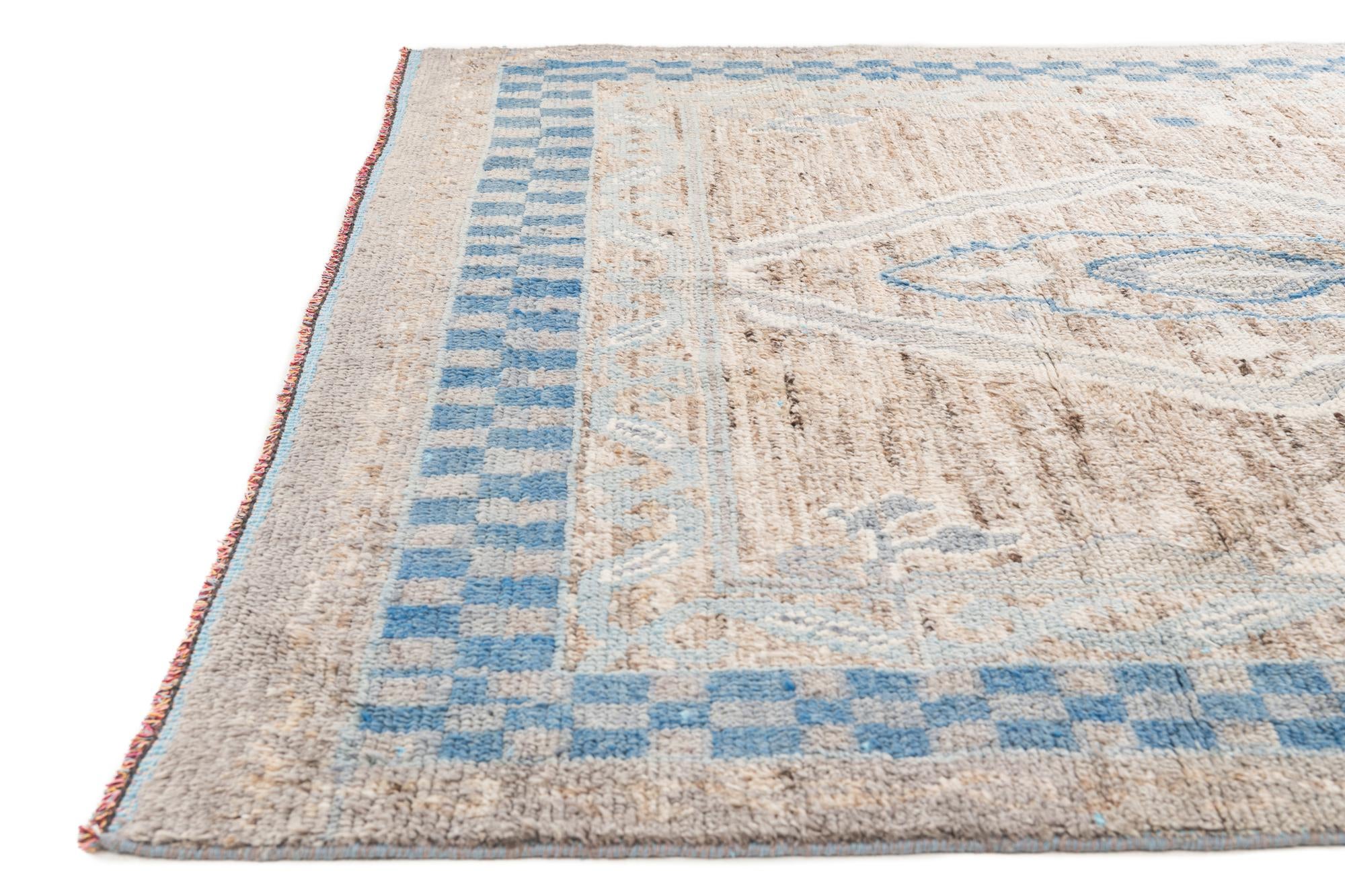 7' 5 x 10' 2 Hand Knotted Moroccan Wool Rug