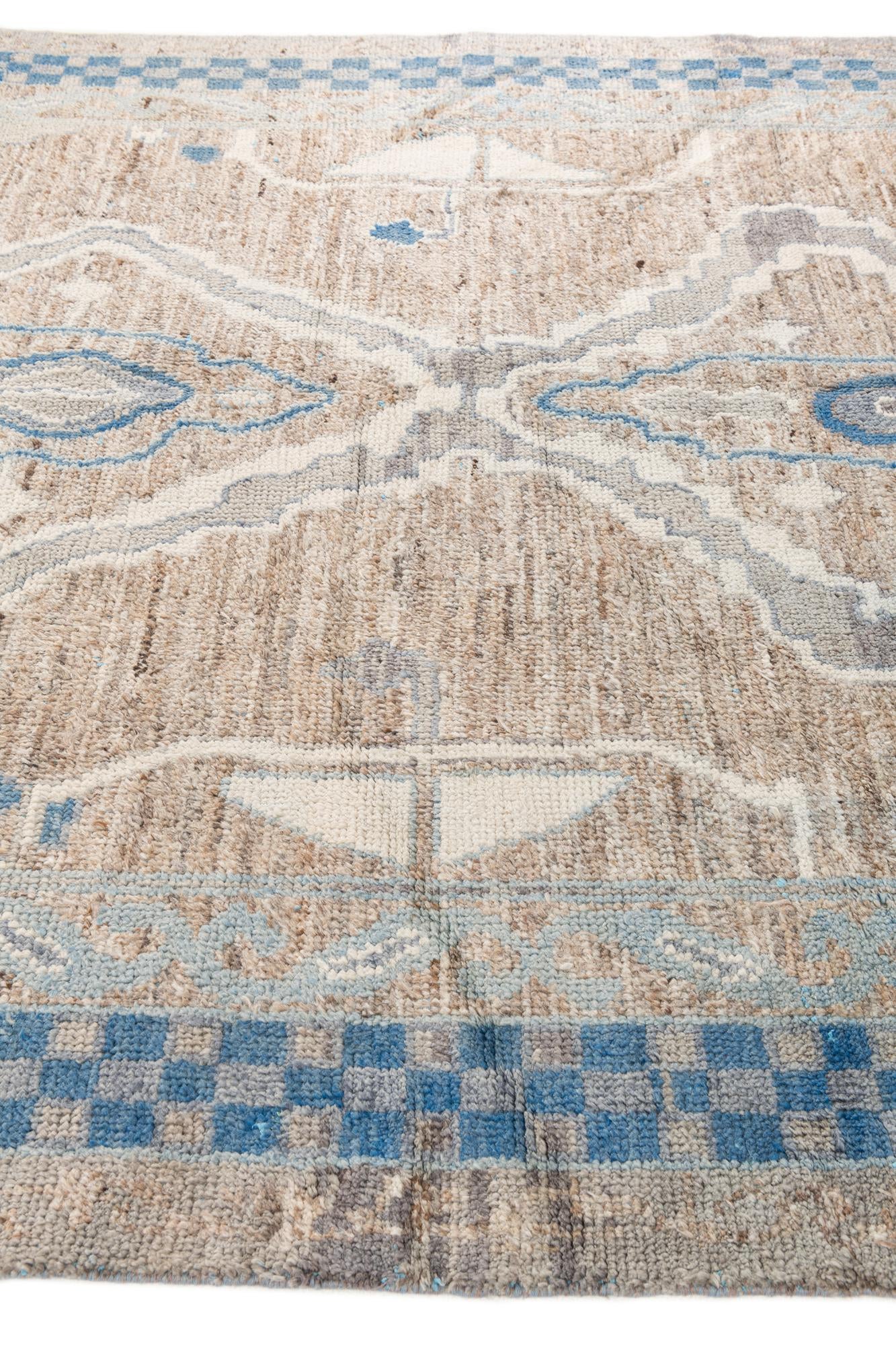 7' 5 x 10' 2 Hand Knotted Moroccan Wool Rug