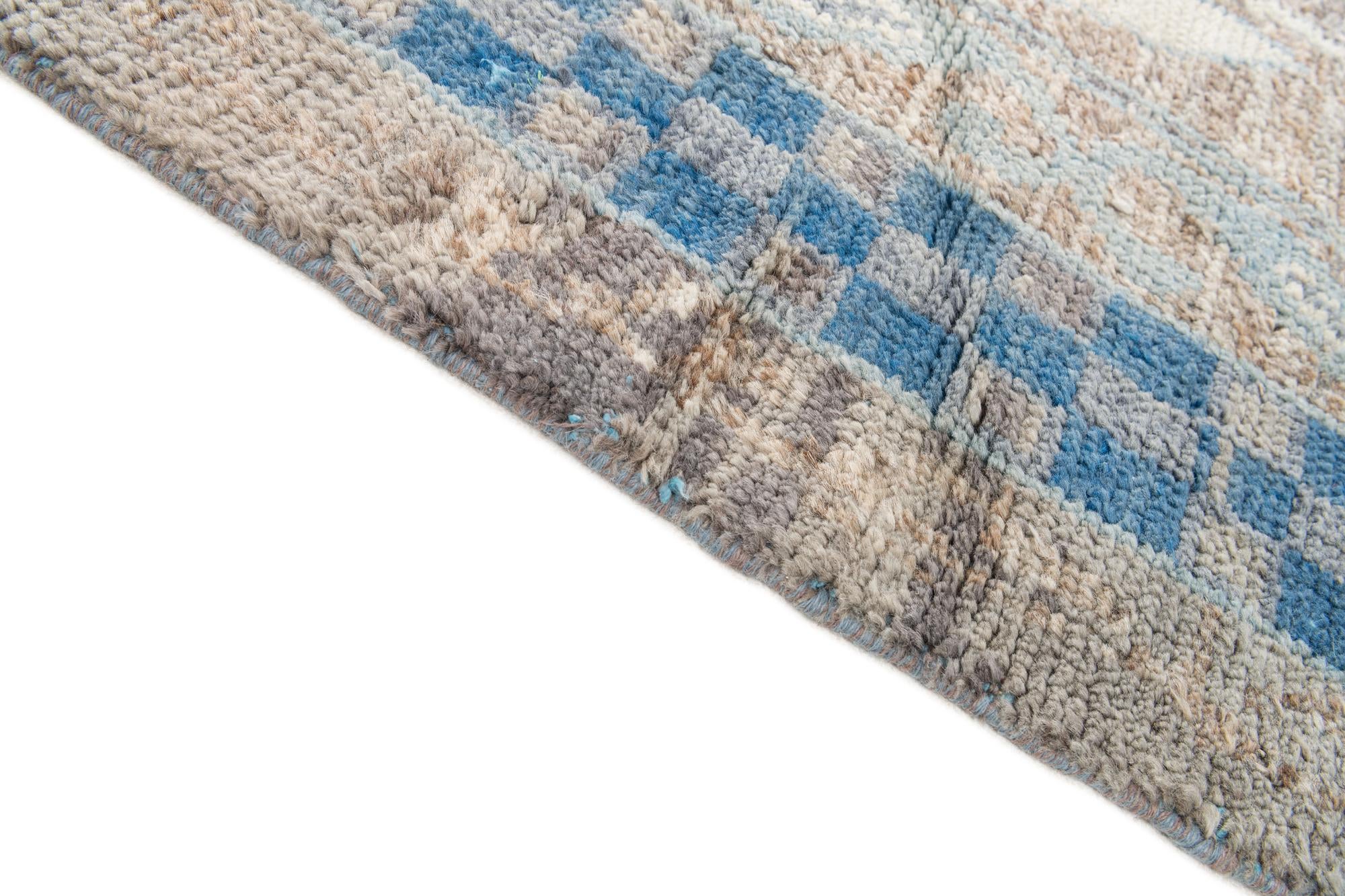 7' 5 x 10' 2 Hand Knotted Moroccan Wool Rug