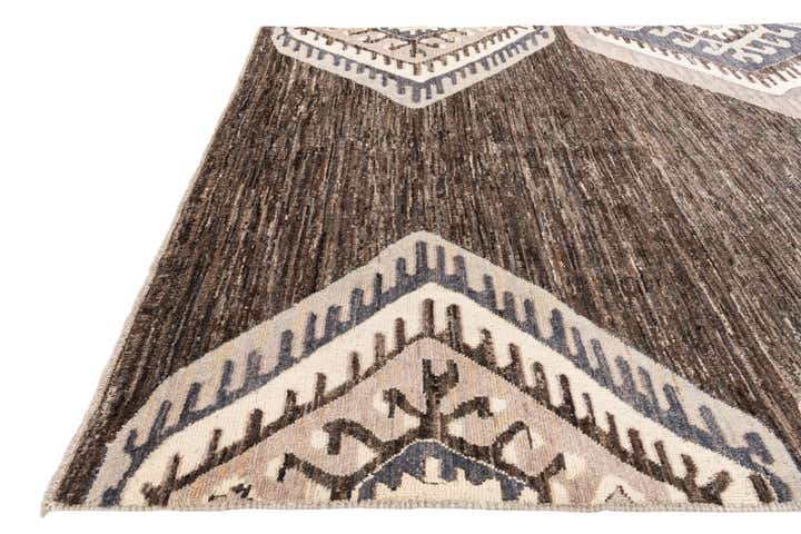 9' 1 x 11' 10 Hand Knotted Moroccan Wool Rug