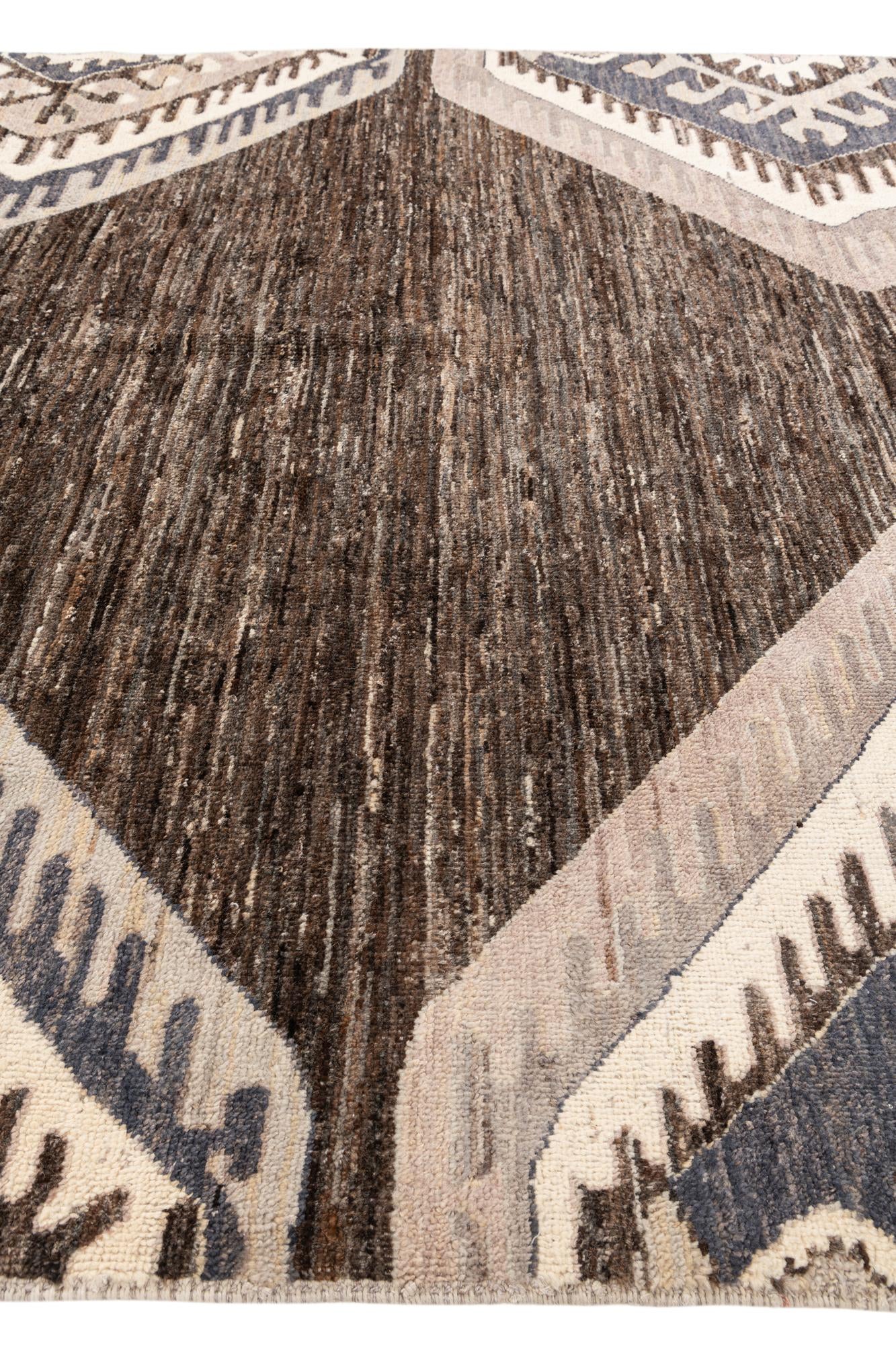 9' 1 x 11' 10 Hand Knotted Moroccan Wool Rug