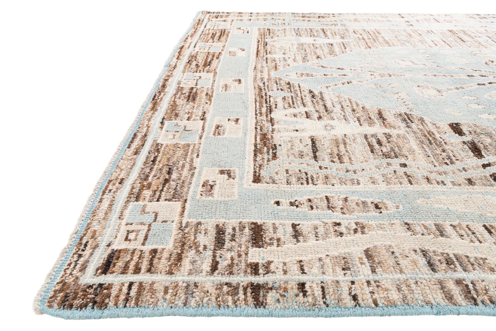 8' 7 x 12' 4 Hand Knotted Moroccan Wool Rug